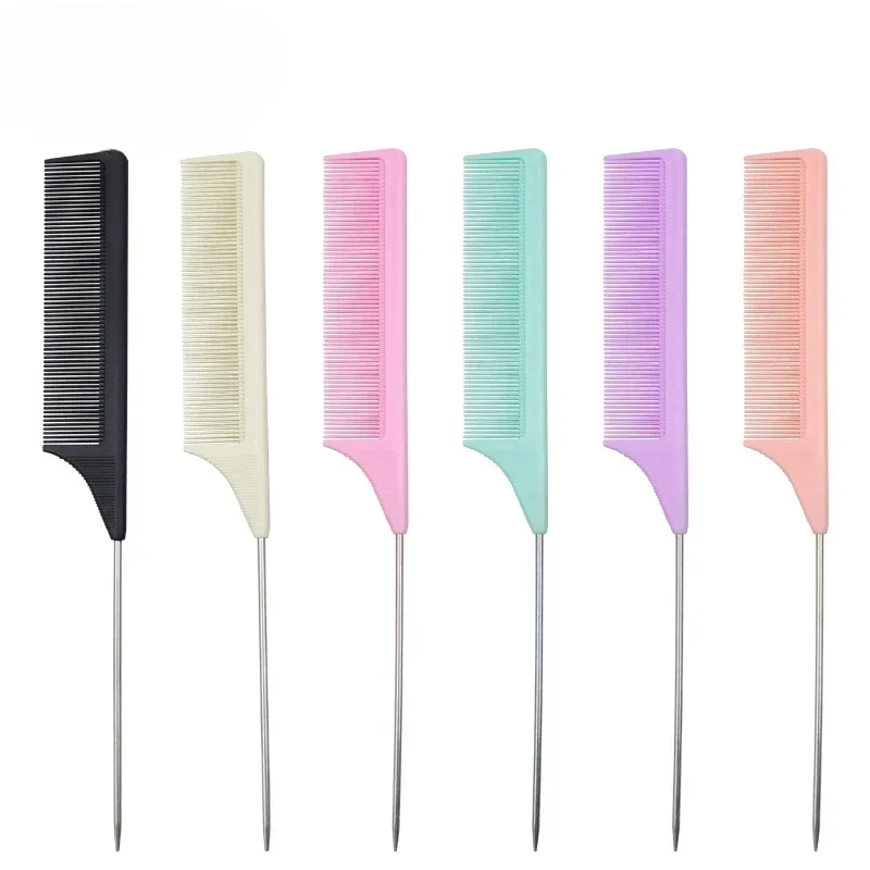 Professional Pointed Tail Hair Styling Comb Antistatic Hair Dye Brush Barber Steel Needle Pin Rat Tip Combs Barber Accessories