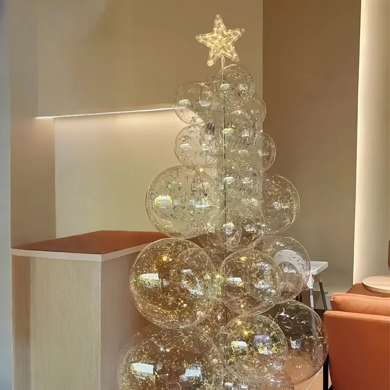 45 transparente leuchtende Weihnachtsbaum-Party-Luftballons, geeignet für Weihnachten, Geburtstage, Hochzeiten, Jubiläen, Valentinstag