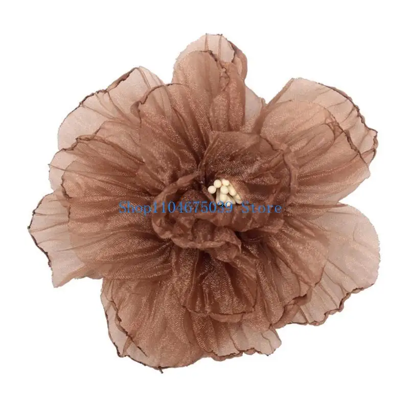 

5asd Burning Flower Ribbon Craft Sewing Handmade Gauze Flower Decoration DIY Art