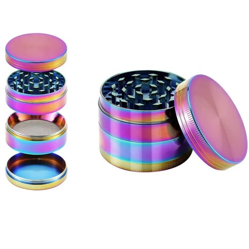 4 Layers Aluminium Herb and Spice 40MM Grinder Metal with Scraper Portable Food Mill Zinc Alloy Smooth Grinding Smoking Tool