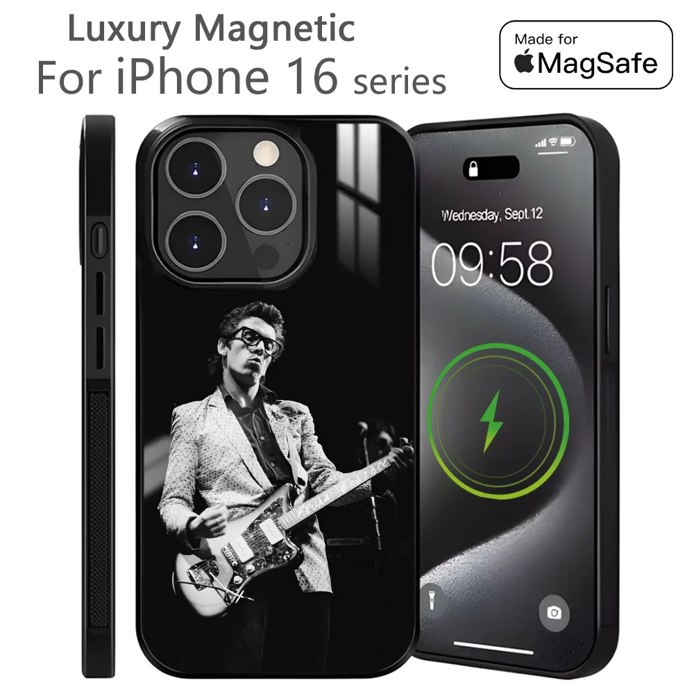 

Singer E-Elvis C-Costello Phone Case For iPhone 16 15 14 13 12 11 Pro Max Plus Mini Magnetic Magsafe Wireless Charging Cover