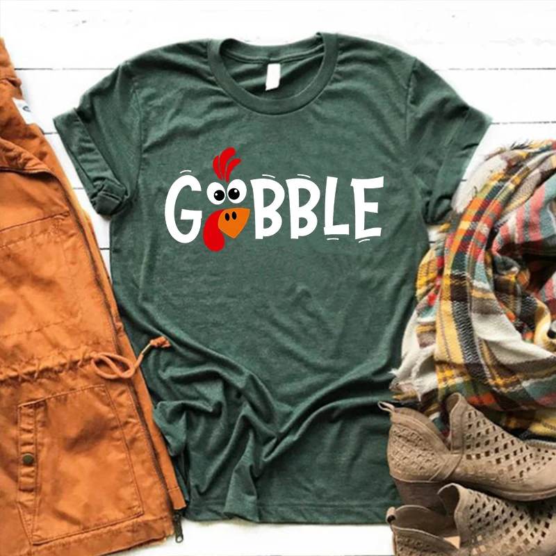 

Gobble Thanksgiving Shirt Aesthetic Family Thanksgiving Women Clothes Funny Thanksgiving Shirts Gothic Tops m