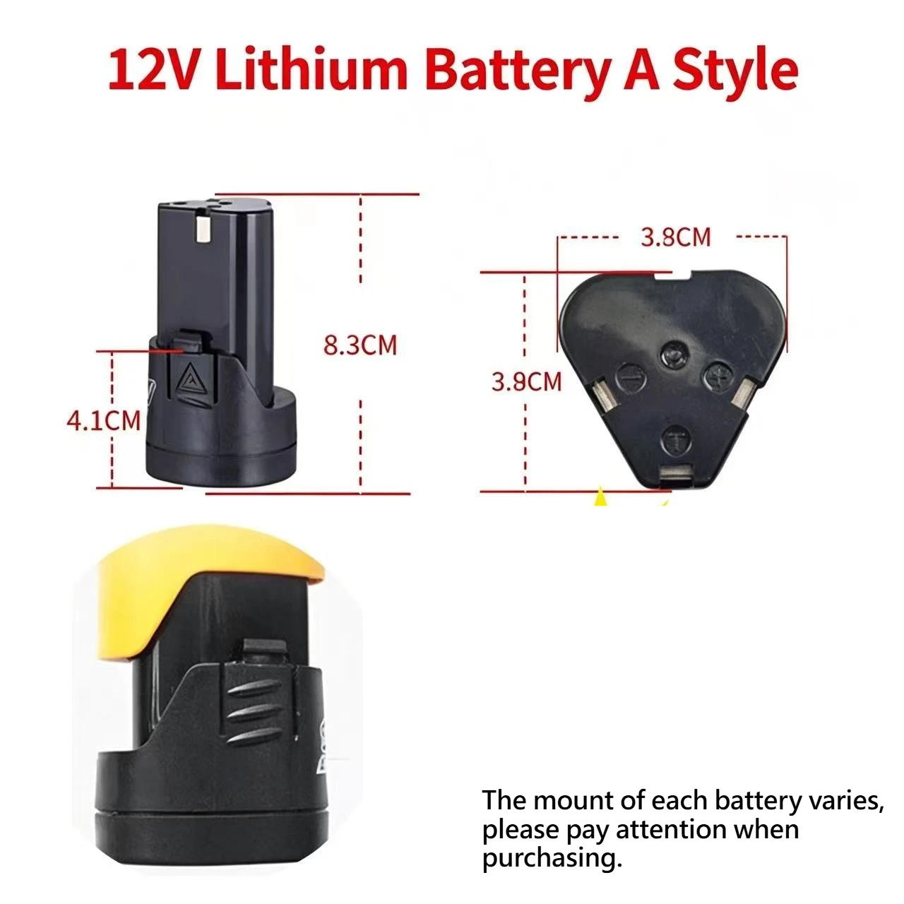 100% New 12V Rechargeable Lithium Battery 8000mAh High Capacity Type-A/B/C/D Tool Battery for Electric Hand Drill Angle Grinder