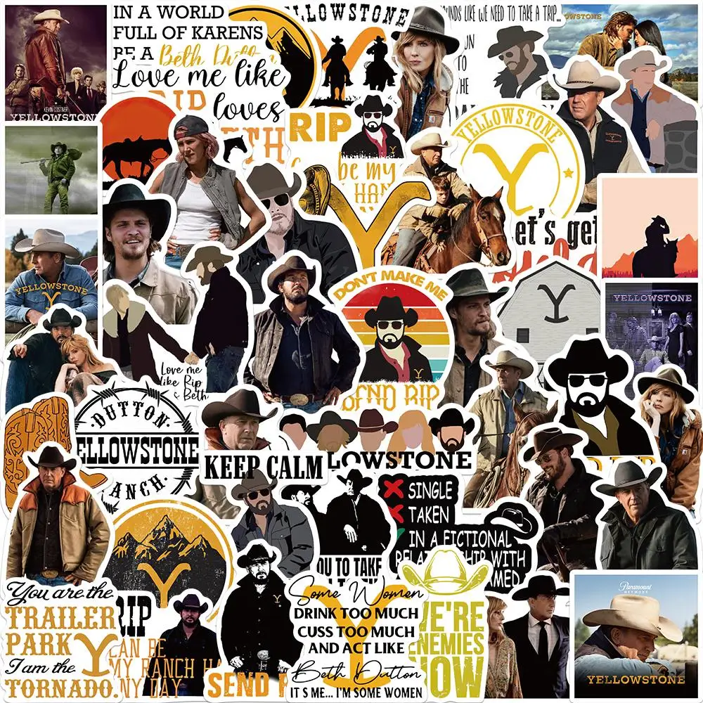 50 Stuks Hete Nieuwe Yellowstone Seizoen Tv-Show Sticker Diy Bagage Laptop Skateboard Auto Telefoonboeken Gitaar Kids Speelgoed Cadeau Sticker