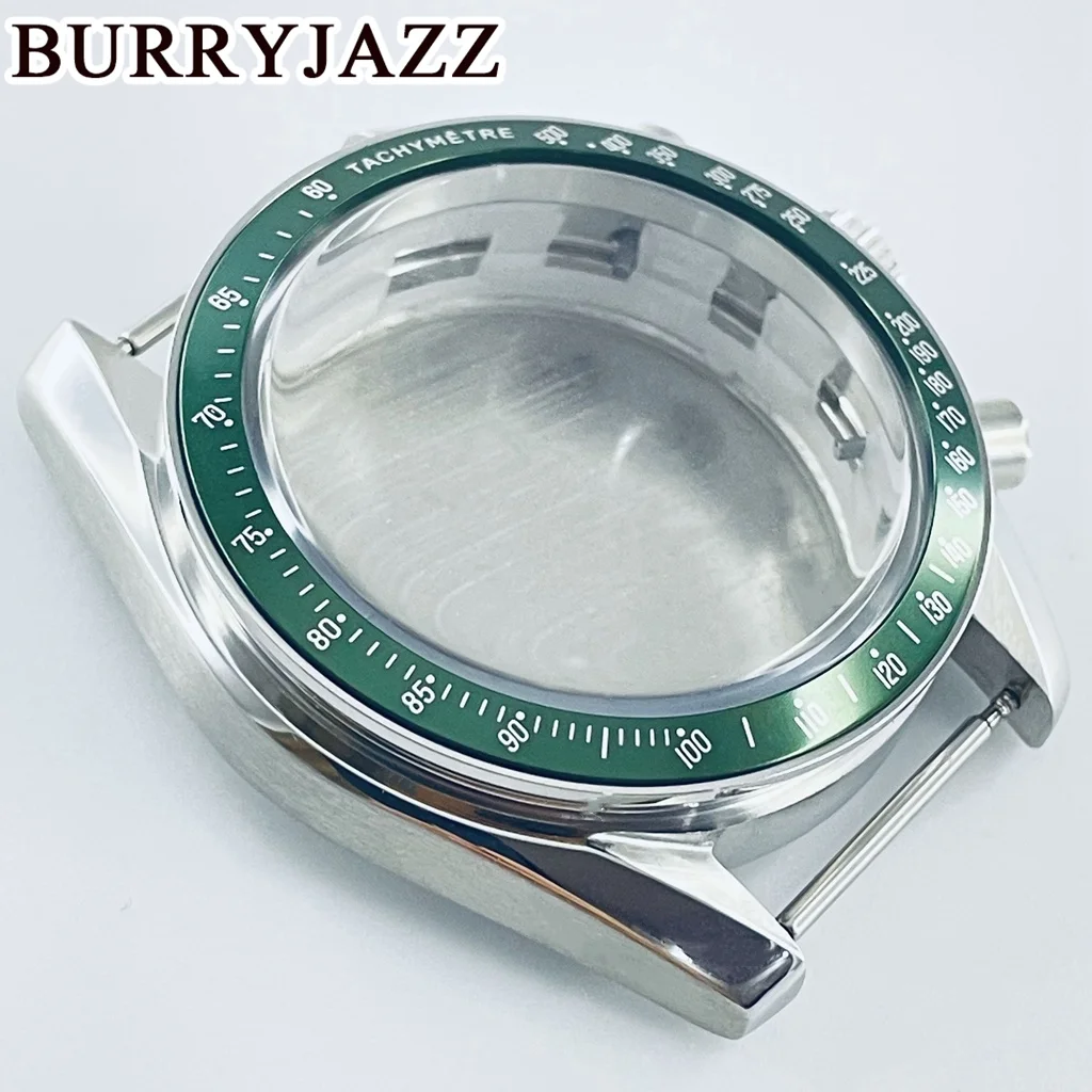 40mm Silver Sterile Watch Case with VK63 VK63A Quartz Movement Acrylic Bubble Mirror for Watchmaking