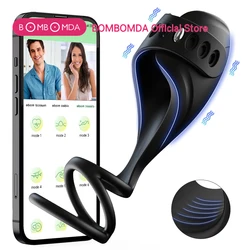 3 in 1 Penis Trainer Vibrator Dual Cock Ring Sex Toys for Men APP Remote Control Male Masturbator Glans Stimulate Penis Massage