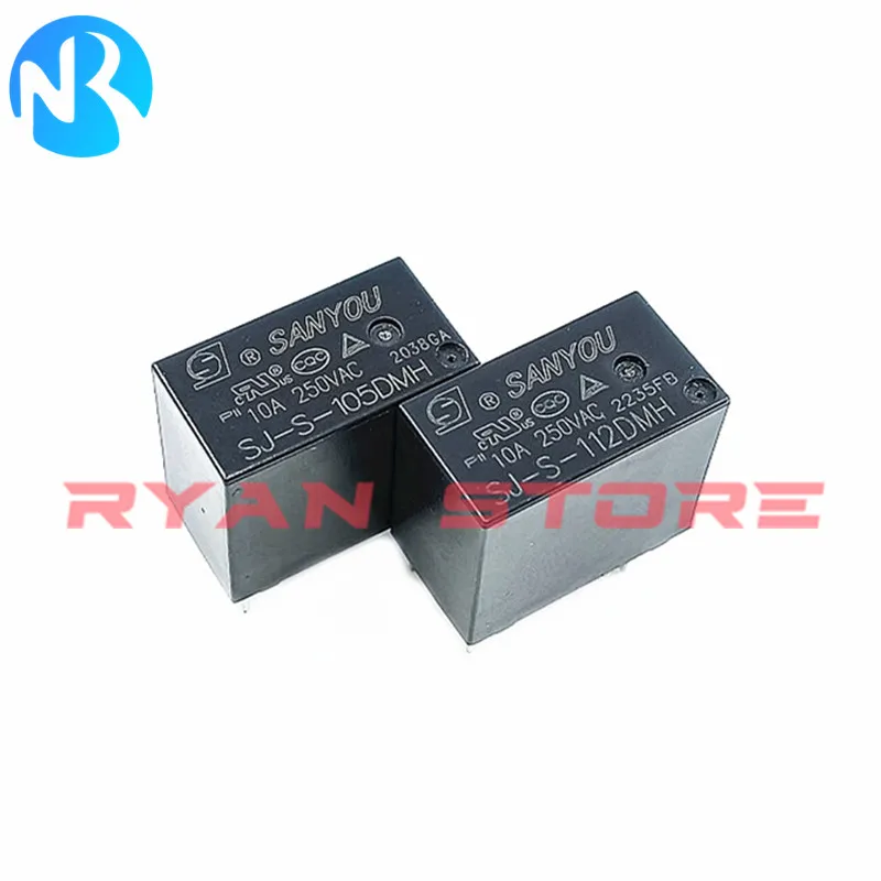 5PCS Power Relay SJ S 105DM 112DM 124DM SJ-S- 112DMH 105DMH 124DMH  SJ-S 124EMS 112EMS 105EMS 16A 10A 4Pin DC5V 12V 24VDC