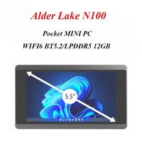 SZBOX Alder Lake N100 Pocket JX5 Mini PC WIFI6 BT5.2 DDR5 Windows 11 Touch Screen Tablet PC HD Type-C Dual Screen Laptop