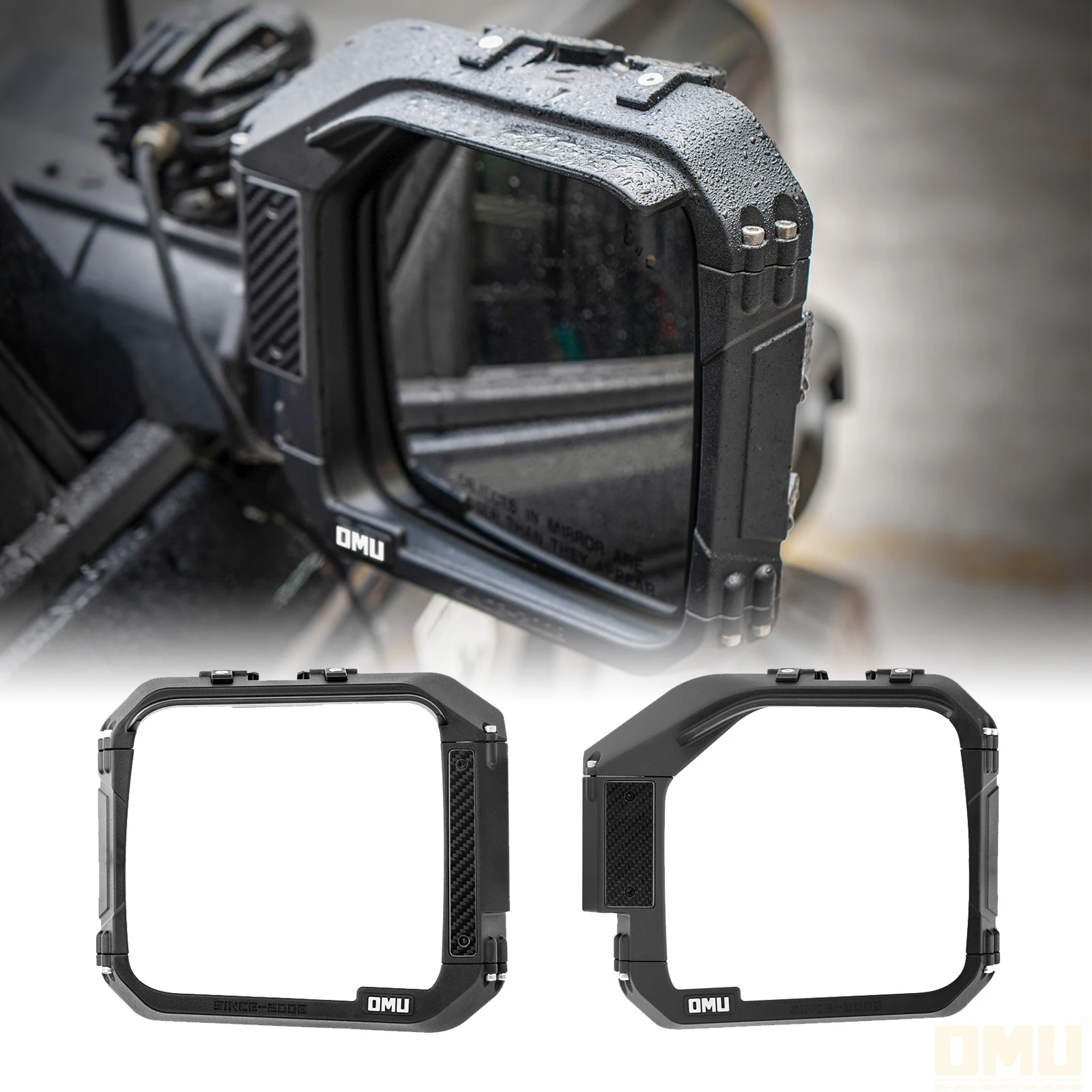OMU-espejo retrovisor de aluminio 4x4, protector contra la lluvia, marco de cejas para Ford Bronco / Bronco Raptor 2021-2024, accesorios para coche