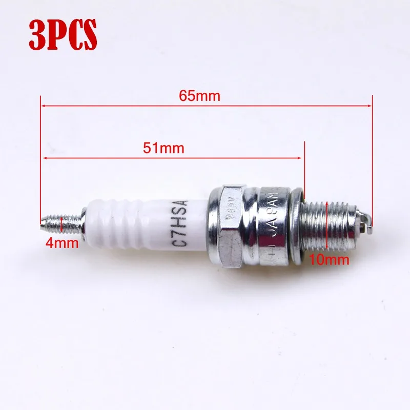 3PC C7HSA Spark Plug 4629 Motorcycle Ignition Sparking Plug for Honda Yamaha Kawasaki Suzuki 50cc 125cc ATV Pit Dirt Bike