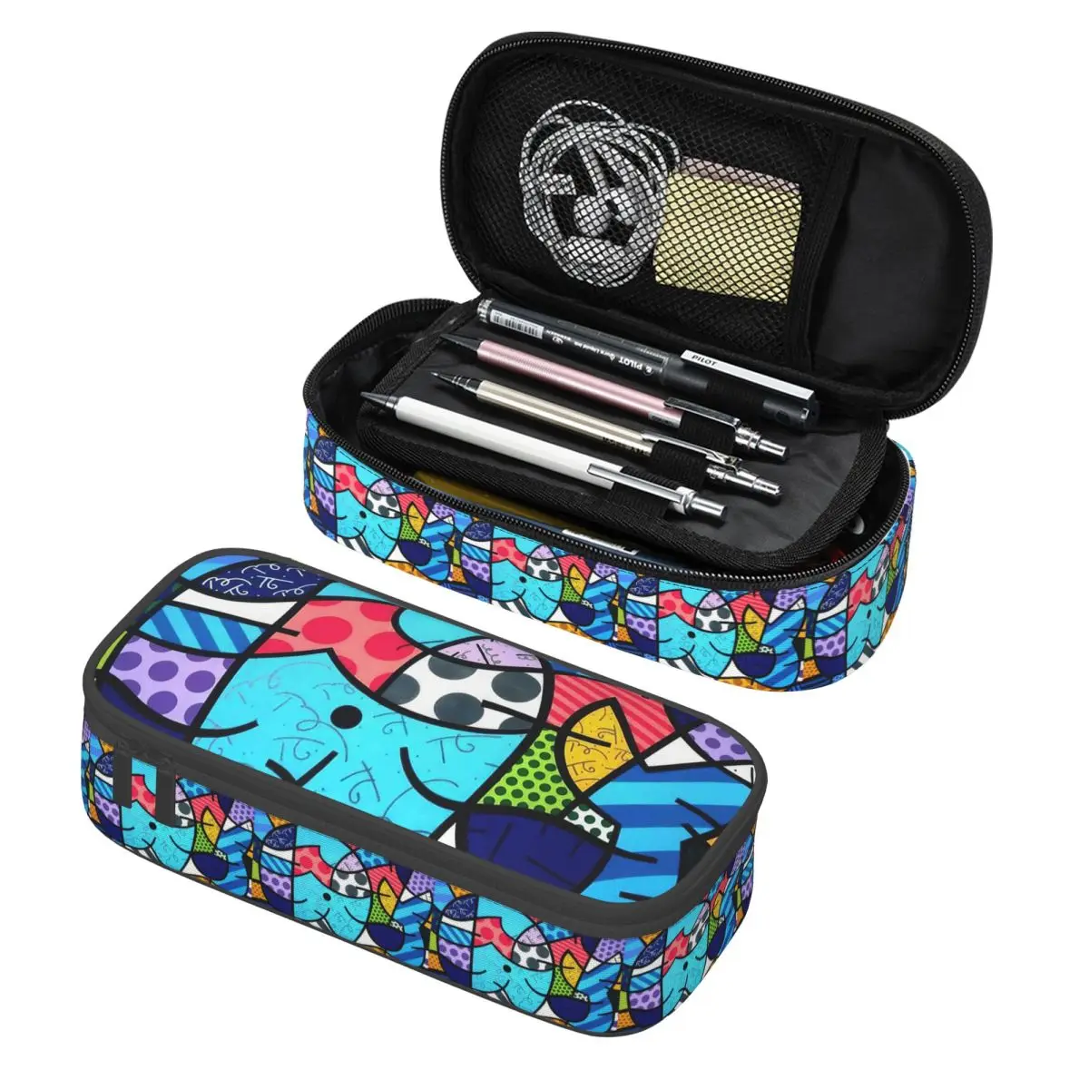 Estojo de Lápis Romero Britto, Suporte para Canetas, Armazenamento de Material Escolar, Caixa de Canetas de Grande Capacidade, Bolsa de Lápis para Estudantes
