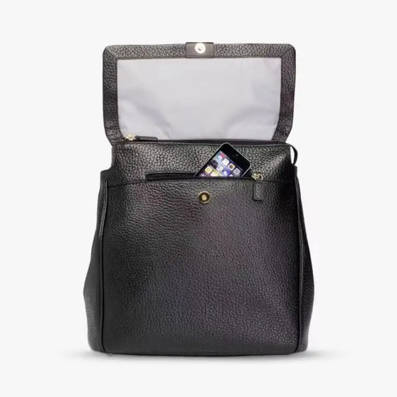 New High-quality Lychee Patterned Top Layer Cowhide Women's Backpack Retro Large Capacity Single Shoulder Crossbody Bags Trendy