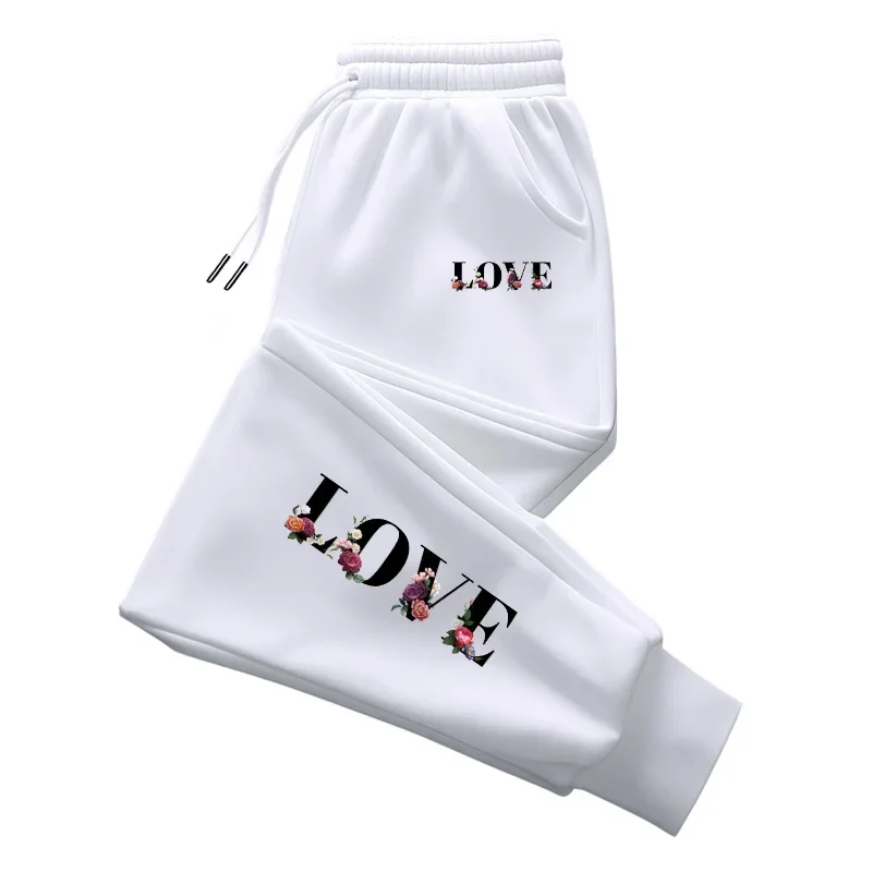 LOVE Printed Womens Sweatpants Casual Trousers Outdoors Sports Jogging Woman Clothing Daily Sportswear Fashion Street Pants 2025