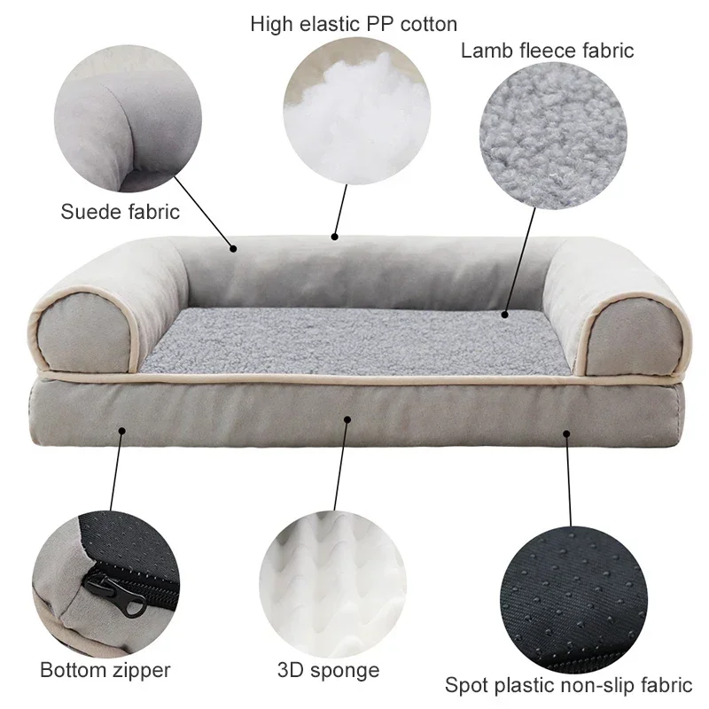 Washable Warm Sleeping House for Pets, Dog Bed, Sofa, Kennel, Breathable Dogs Pad, Suitable for Small Medium and Large