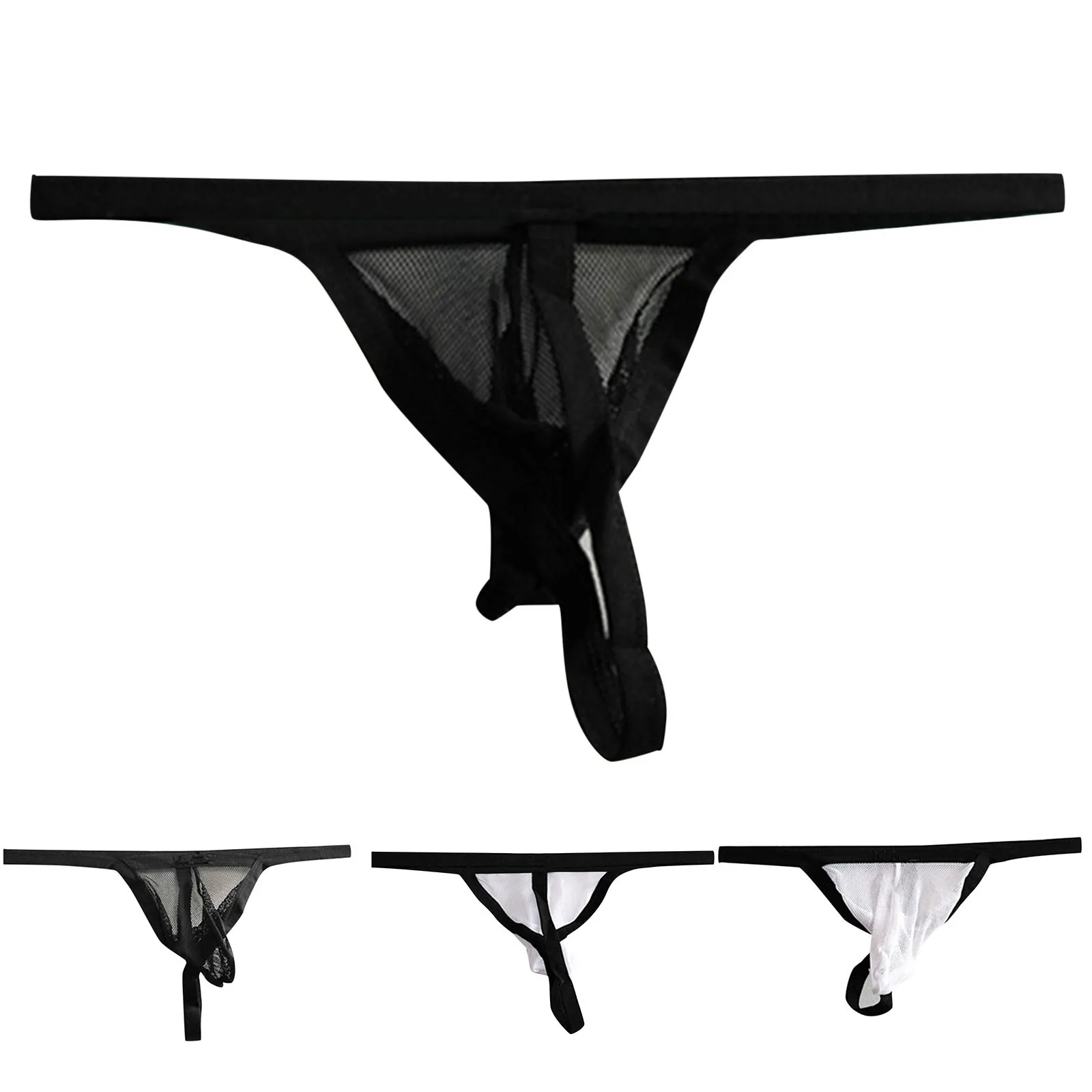 

Sheer Briefs Men Men's Triangle Mesh Elastic Underwear Transparent Thong Underwear Sexy Pack