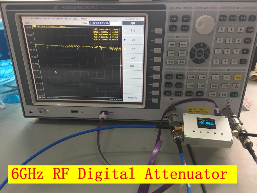 6G digital programmable attenuator 60DB step 0.25DB OLED display CNC AT-6000V2.0