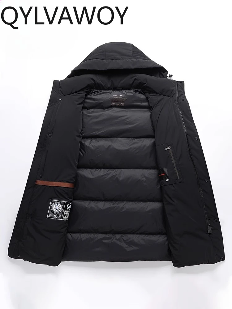 QYLVAWOY Piuma d'oca ispessita resistente al freddo estremo della nuova stagione da uomo 160 g + Piumino con cappuccio per giovani e di mezza età LJ2070