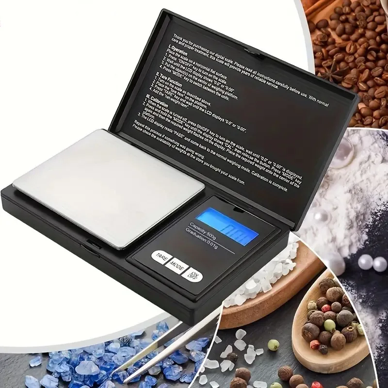 Jewelry Scales for Gold Sterling Silver Digital Scale Gram Electronic Scales 100g/200g/300g/500g X 0.01g/0.1g Mini Pocket