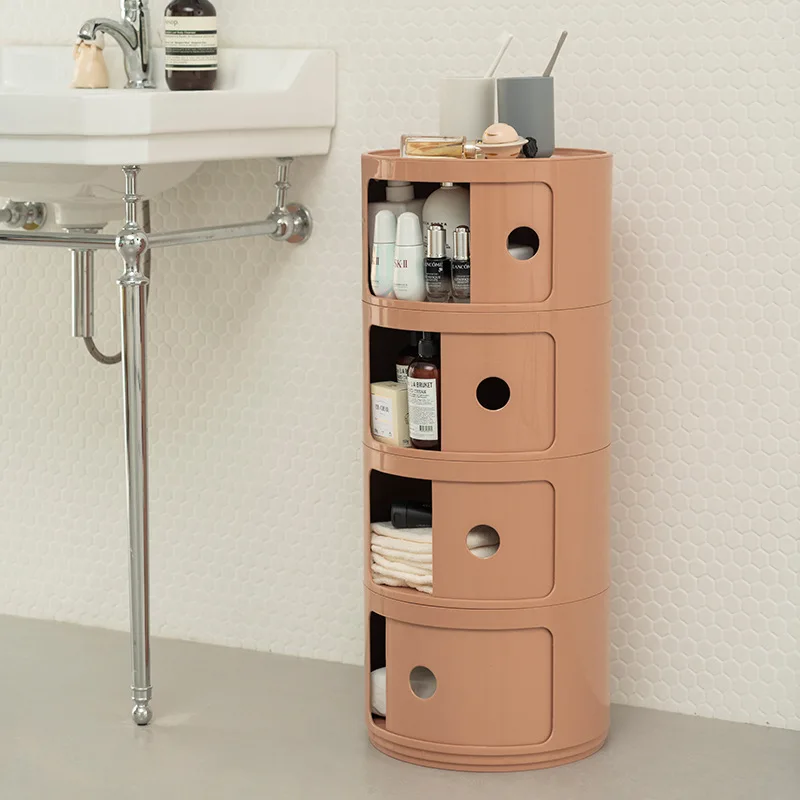 Nordic bedside table Multifunctional plastic side cabinet Color multi-layer creative modern simple bathroom storage cabinet
