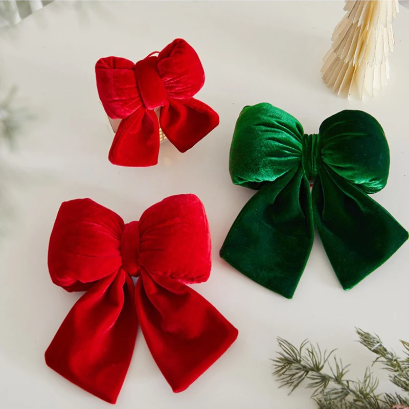 Grüne Samt Weihnachten Bögen Bogen Knoten Baubles Weihnachten Baum Anhänger Hängende Ornamente Für Kranz Festival Neue Jahr Party Wohnkultur