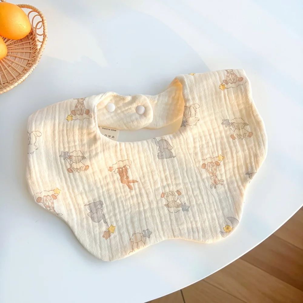 

Soft Cartoon Anti-vomiting Bibs Cotton Yarn Rotatable Baby Cotton Bibs Flower Shape Round Neck Saliva Towel Feeding Accessories
