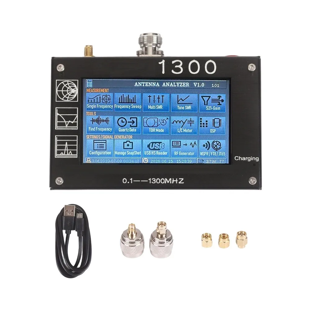 Mini1300 Vector Network Analyzer 0.1-1300MHz Portable RF Multimeter Analyzer With SWR For TDR For Smith Chart For Ham Radio