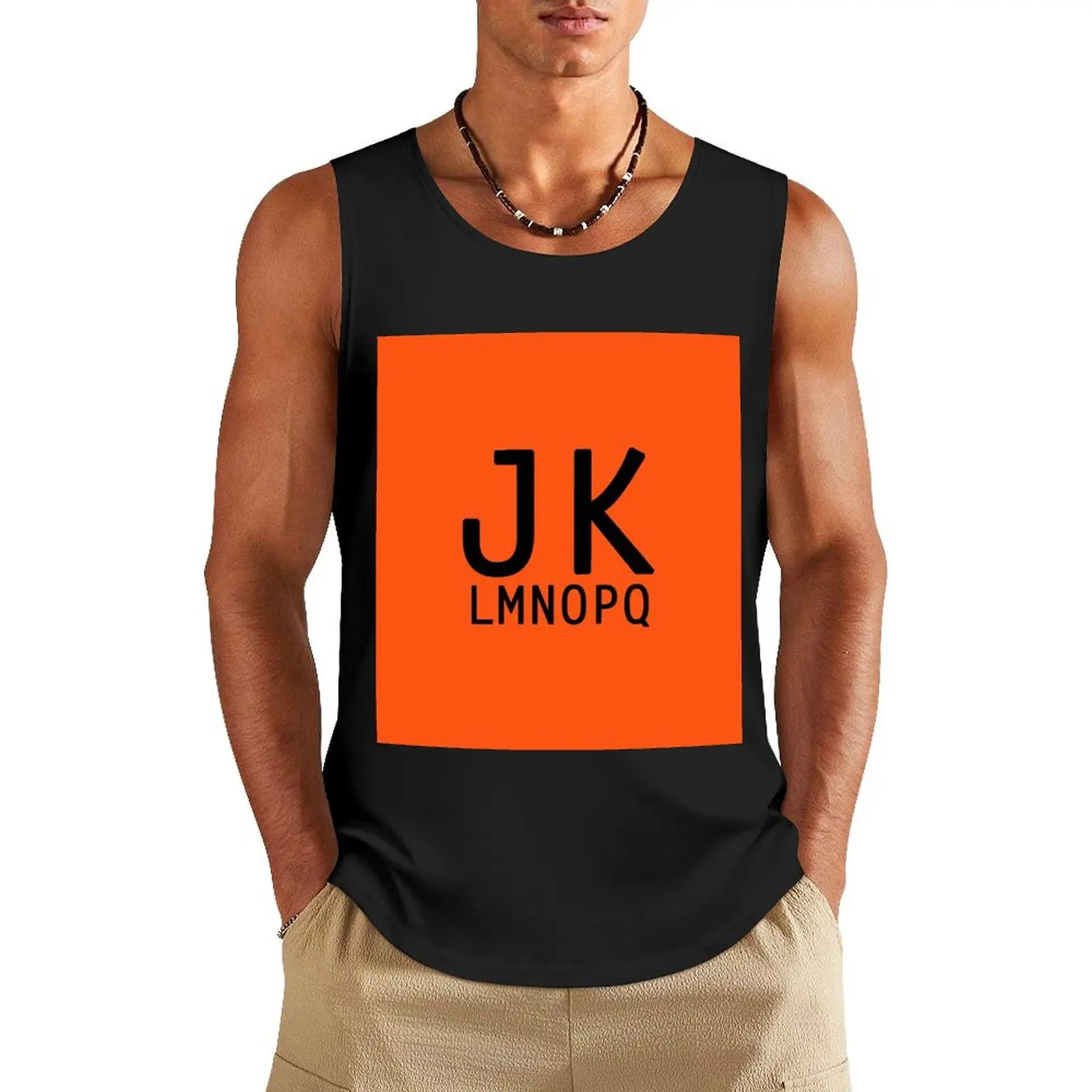 

JKLMNOPQ Typography Tank Top Japanese t-shirt Men's clothes fitness