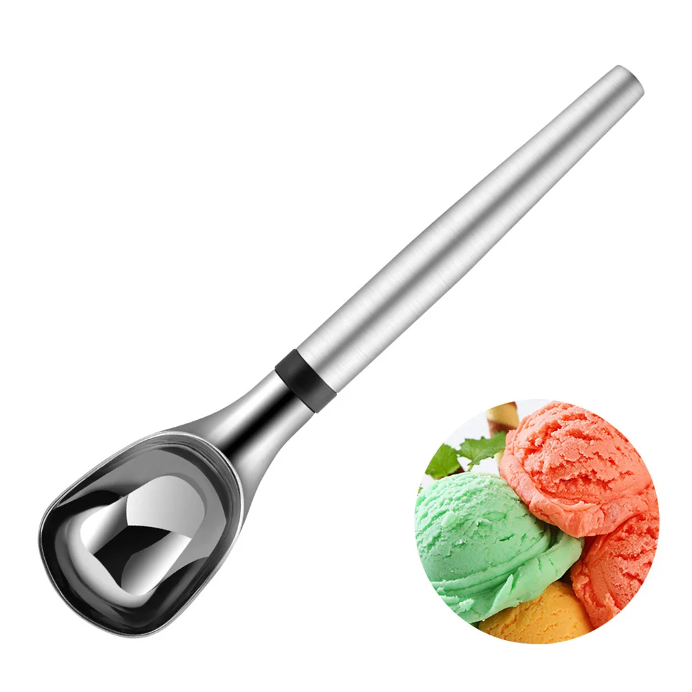 

Ice Cream Scoop Thick Zinc Alloy Stainless Steel Spoon Digging Tool Cafe Bar Restaurant Fruit Dessert Salads GelatoSpoons