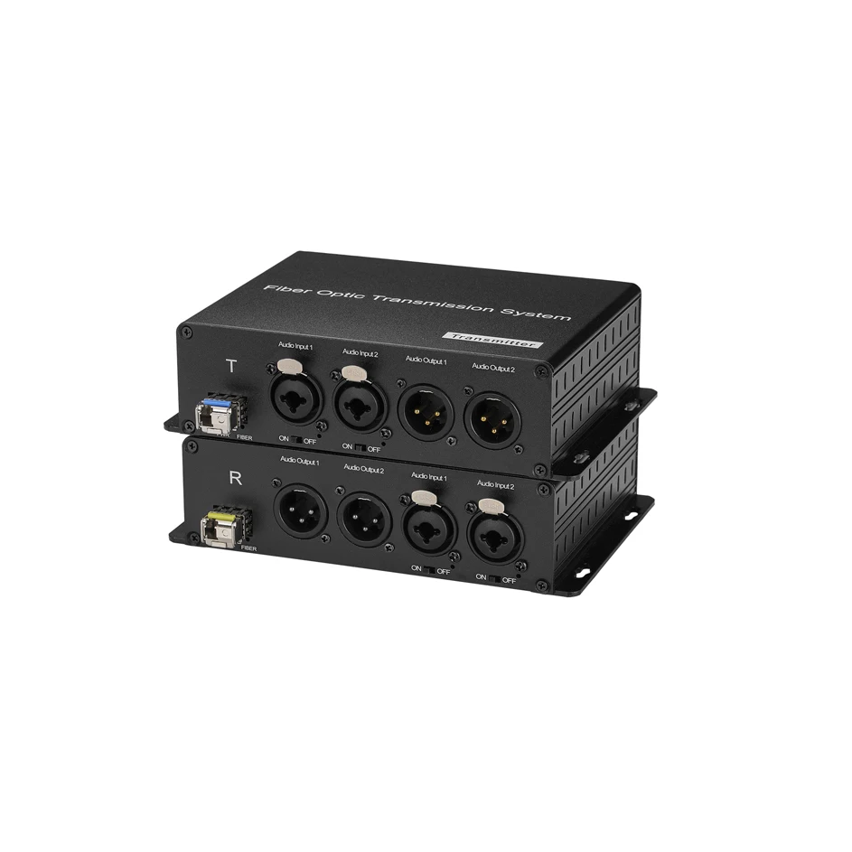 

2 XLR Bi-Directional Analog Audio with 48VDC Phantom Power Over FC Fiber Optical Connector
