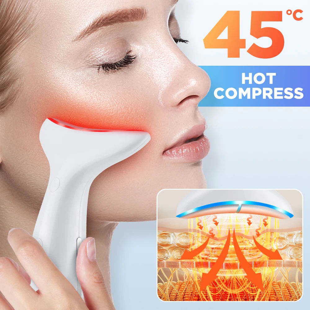 Face Neck Lift Beauty Device EMS Facial Massager LED Light Therapy Double Chin Remover Skin Rejuvenation Tightening Machine