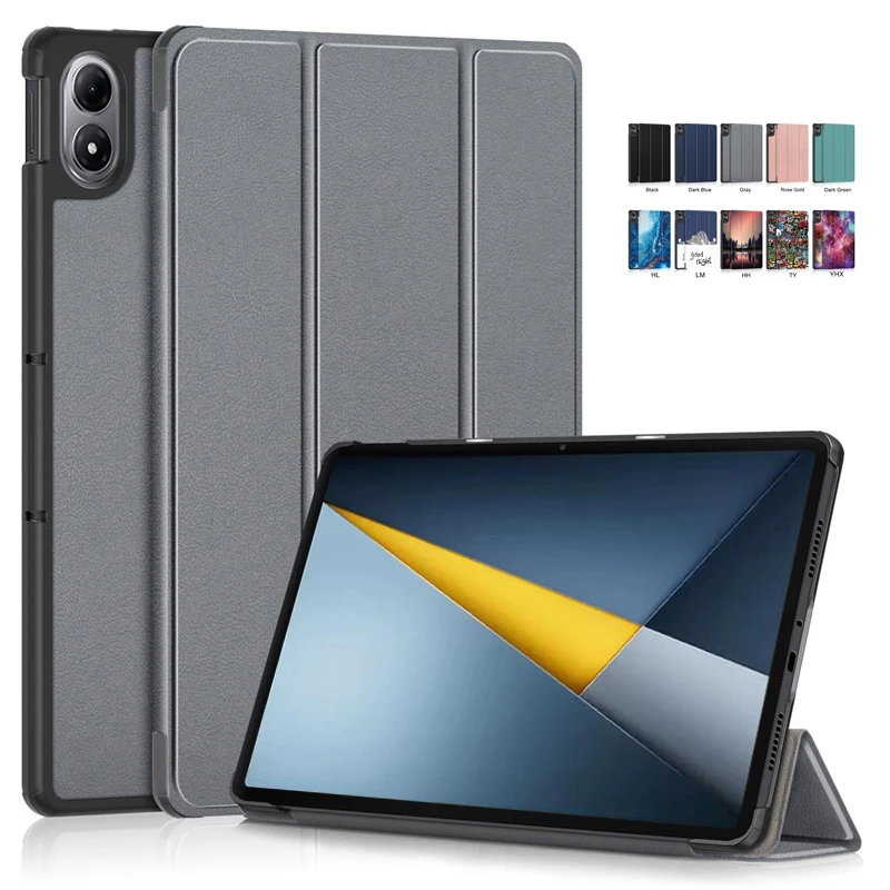 

For Poco Pad M1 12.1 inch 2025 Case Cover Tri-Fold PU Leather Stand Magnetic Tablet Shell Funda For Poco Pad M1 Case Smart Cover