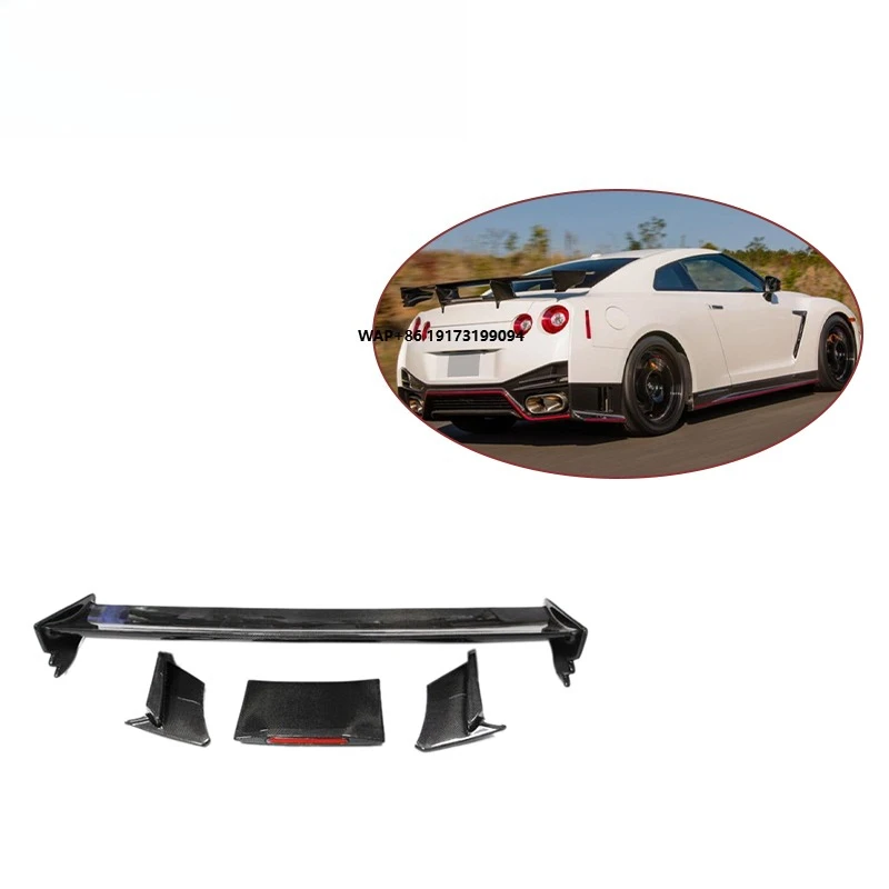 

Nismo Style GTR Carbon Fiber Rear Spoiler for GTR35 Condition Trunk Spoiler Lip Guide Wing Lip with Brake Light Bumper
