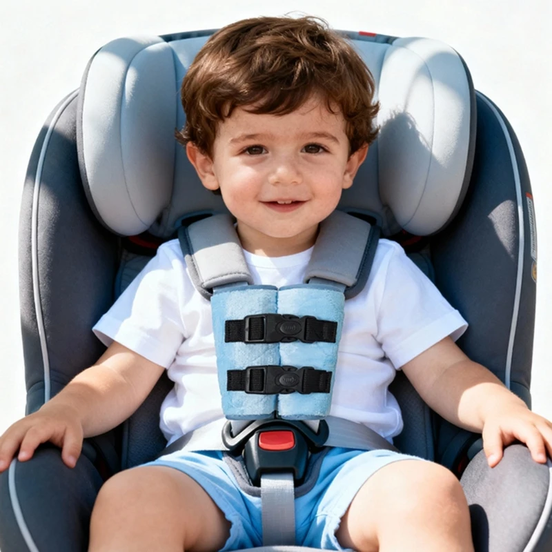 

2Pcs Breathable Baby Car Chest Straps with Quick Installation Safety Harness Clip for Secure Ride Protect 24BE