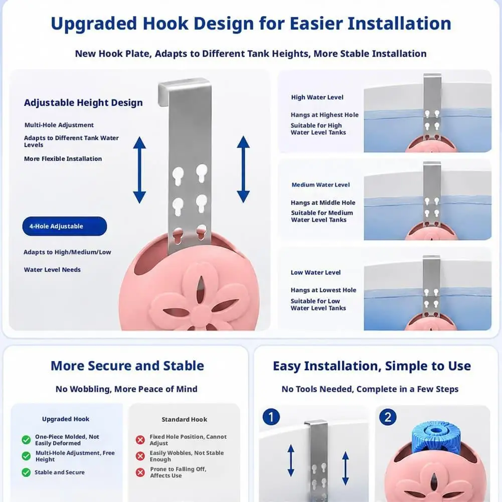 Silicone Toilet Tank Cleaner Holder Multi-Functional Toilet Seat Ring Hanging Cleaning and Deodorizing Device Support