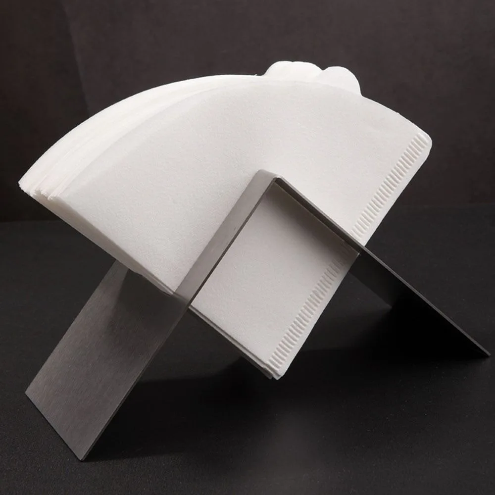 Stainless Steel Coffee Filter Holder Single/Double Slot Fan-Shaped Filter Paper Holder V-Shaped Durable