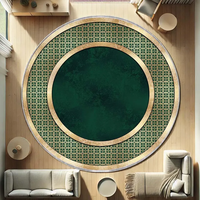 Green Marble Round Rug Dart Game Room Carpet Optical Mat Modern Man Cave Decor Kitchen Area Rug Unique Circular Kilim Xmas Gift