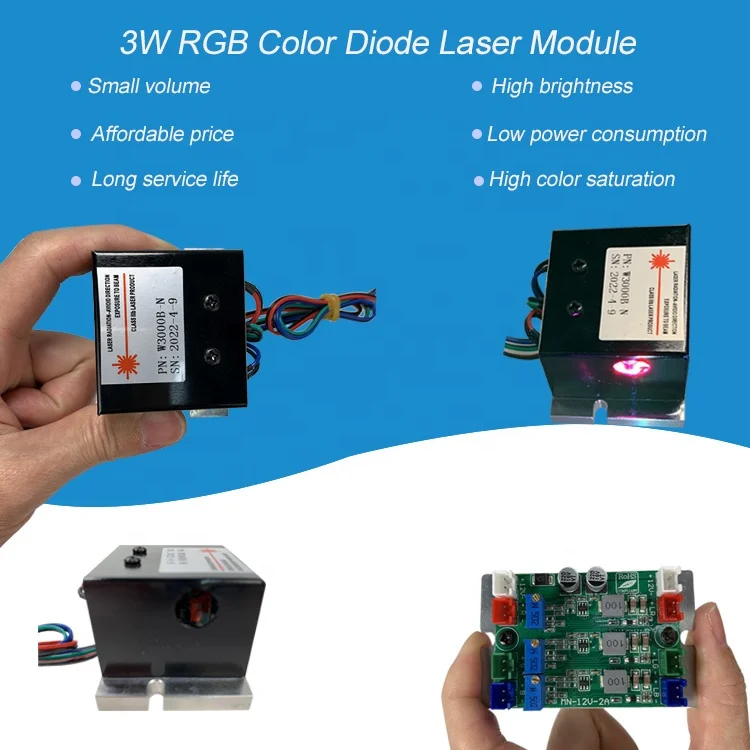 Factory Outlet RGB Pure Diode Full Color 3W Laser Module