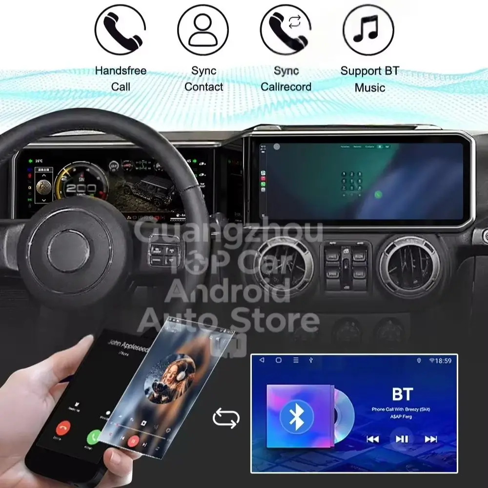 Android 8+128G Stereo Carplay For Jeep Wrangler JK 2010-2017 Car Multimedia Player Auto Radio Digital Cluster 24.6