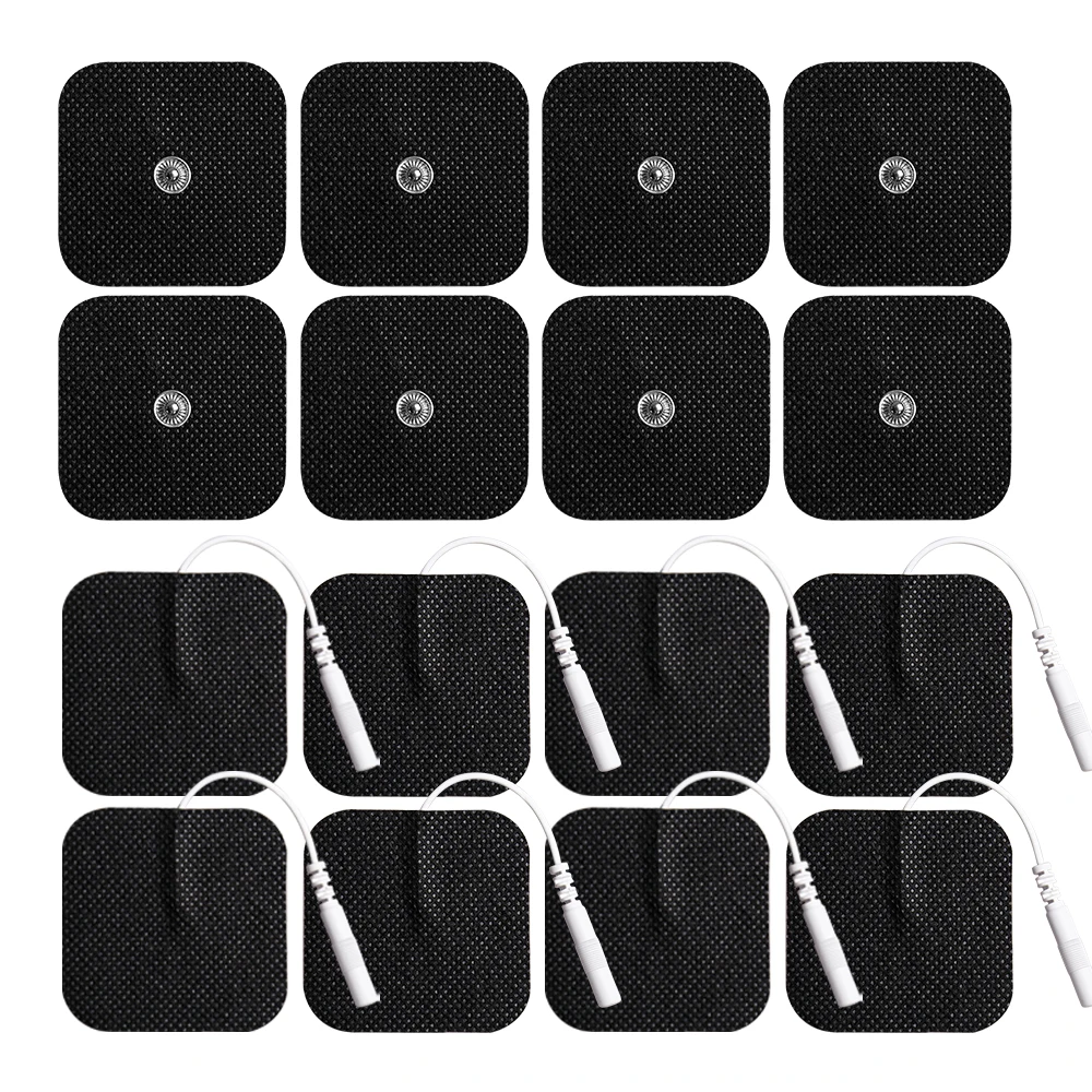 5x5cm TENS Unit Replacement Pads Reusable Self-Adhesive Electrodes Pads for EMS Muscle Stimulator Pin/Snap Connector Pads