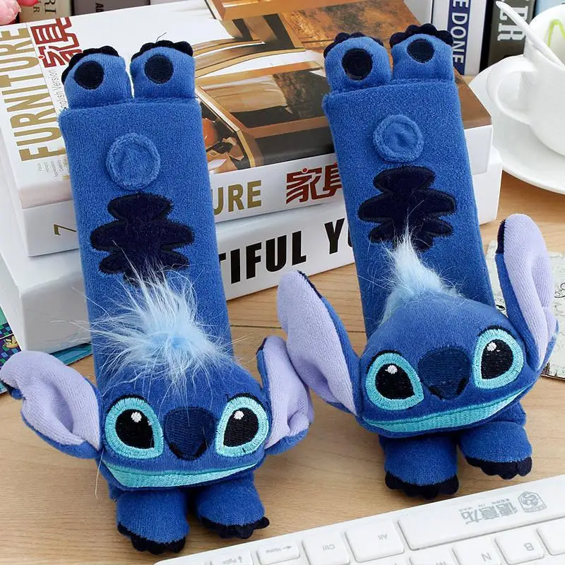 2 Pcs/Set Disney Mickey Mouse Stitch Car Seat Belt Pads Harness Safety Shoulder Strap BackPack Cushion pillow For boy girl gift