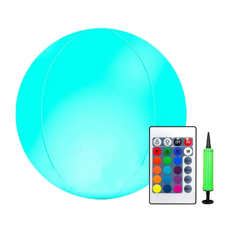 

Glow In The Dark Pool Balls Glow-in-The-Dark Inflatable Pool Toys With 16 Colors Floating Led Nightlight For Backyard Summer