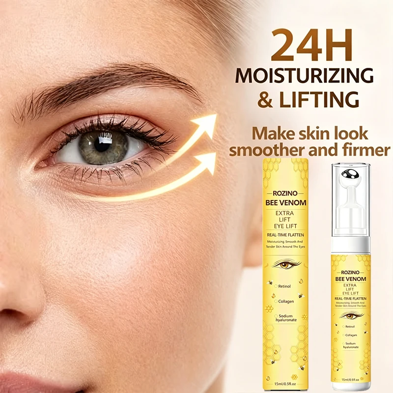 Rozino Bee Venom Moisturizing and Lifting Eye Cream, Specially Designed for the Delicate Skin Around the Eyes, with a Lightweight Texture That Is Easily Absorbed, Redefines the Condition of the Skin Around the Eyes, Making It More Hydrated and Elastic, Roll-On Design Massages the Skin Around the Eyes, Aiding Absorption, the Best Gift for Mom or Girlfriend on Birthdays, Christmas, and Other Holidays