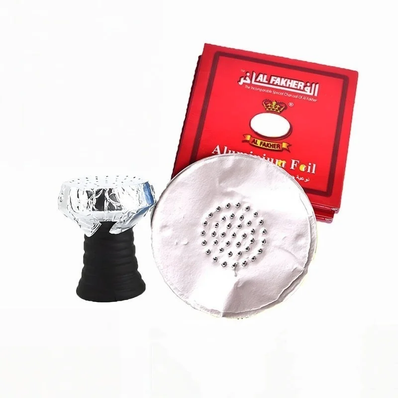 

Arab Hookah Tinfoil with Hole 12*12cm Circular Alpha Shisha Perforated Tin Foil for Hookah Bowls Nargile Sheesha Accessories