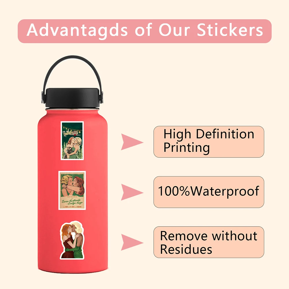 10/30/55PCS Seven Husbands Of Evelyn Hugo Sticker Graffiti DIYBike Skateboard Refrigerator Laptop Water Cup Waterproof Sticker