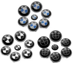 7szt 45mm 68mm 74mm 82mm Logo samochodu Emblemat przedniej maski tylnej plakietki bagażnika do BMW E28 E32 E43 E52 E53 E63 E64 E93 E94 E87 F10 F20 F30