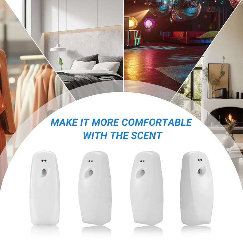 4 Pcs Automatic Air Freshener Sprays Dispenser Wall Mounted Automatic Sprays Air Freshener Sprays For Bathroom