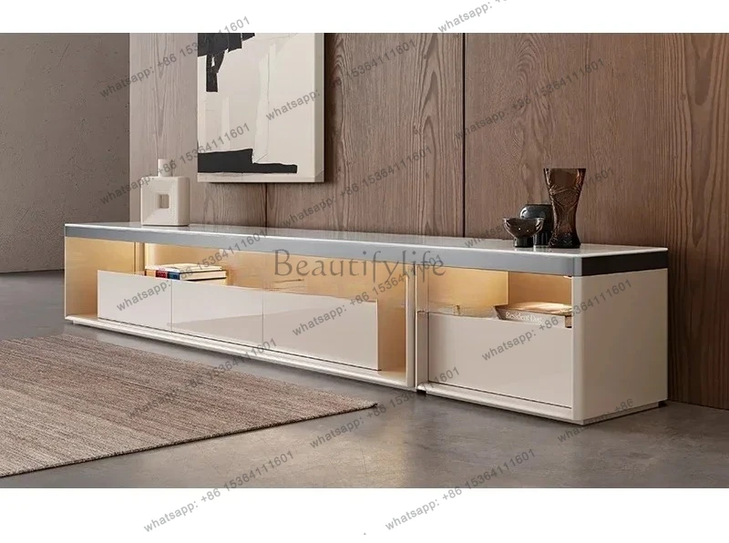 

56Italian natural luxury stone TV cabinet coffee table light luxury simplicity high sense designer new