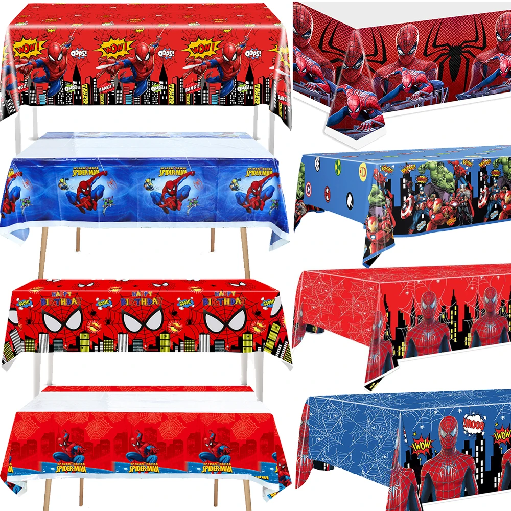 Spiderman Tablecloth Decorations Superohero Avengers Party Supply SpiderMan Theme Table Cover for Kids Birthday Baby Shower Gift