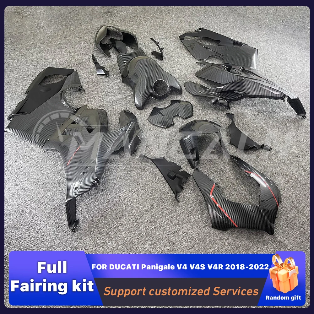 

Fit for DUCATI Panigale V4 V4S V4R 2018-2022 new ABS Fairing motorcycle Kit Body kit Full Set car shell protector Carbon paint
