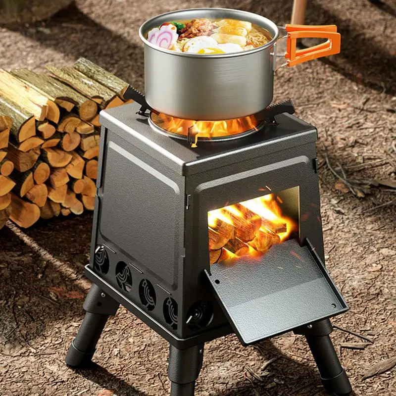 

Rocket Stove Foldable Camping Oven Wood Burning Stove Portable Wood Stove Camping Gadgets For Barbecue Boiling Water Cooking